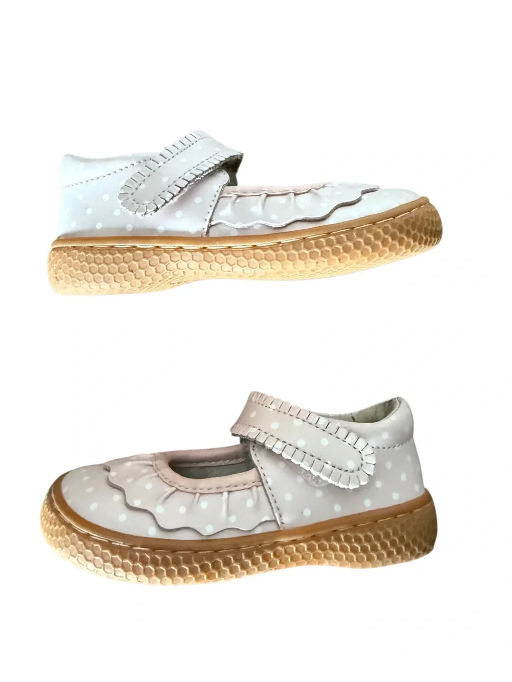 Livie & Luca Pink Polka Dot Leather Mary Janes-Size 5